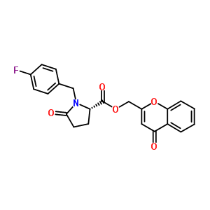 59749-45-0  (4-oxo-4H-chromen-2-yl)methyl 1-(4-fluorobenzyl)-5-oxo-L-prolinate