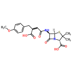 60947-83-3  (2S,5R,6R)-6-{[3-carboxy-4-(4-methoxyphenyl)butanoyl]amino}-3,3-dimethyl-7-oxo-4-thia-1-azabicyclo[3.2.0]heptane-2-carboxylic acid