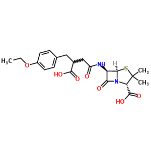 60947-84-4  (2S,5R,6R)-6-{[3-carboxy-4-(4-ethoxyphenyl)butanoyl]amino}-3,3-dimethyl-7-oxo-4-thia-1-azabicyclo[3.2.0]heptane-2-carboxylic acid