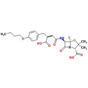 60947-87-7  (2S,5R,6R)-6-{[4-(4-butoxyphenyl)-3-carboxybutanoyl]amino}-3,3-dimethyl-7-oxo-4-thia-1-azabicyclo[3.2.0]heptane-2-carboxylic acid