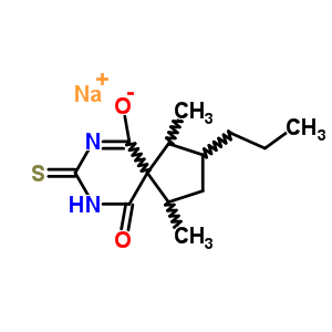 63989-89-9  sodium 1,4-dimethyl-10-oxo-2-propyl-8-thioxo-7,9-diazaspiro[4.5]dec-6-en-6-olate