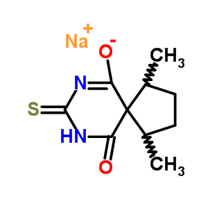 63989-91-3  sodium 1,4-dimethyl-10-oxo-8-thioxo-7,9-diazaspiro[4.5]dec-6-en-6-olate