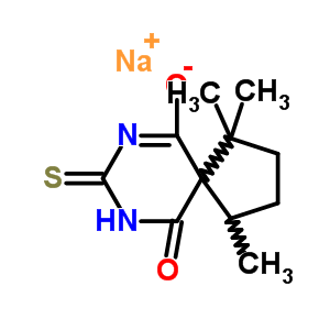 63990-05-6  sodium 1,1,4-trimethyl-10-oxo-8-thioxo-7,9-diazaspiro[4.5]dec-6-en-6-olate