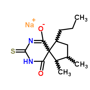 63990-32-9  sodium 1,2-dimethyl-10-oxo-4-propyl-8-thioxo-7,9-diazaspiro[4.5]dec-6-en-6-olate