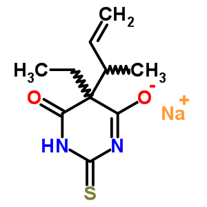 66968-72-7  sodium 5-ethyl-5-(1-methylprop-2-en-1-yl)-6-oxo-2-thioxo-1,2,5,6-tetrahydropyrimidin-4-olate