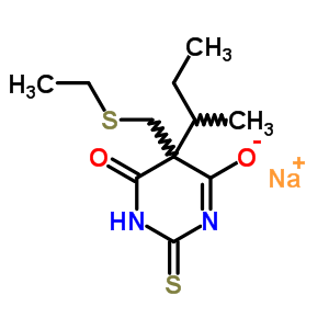 67050-34-4  sodium 5-[(ethylsulfanyl)methyl]-5-(1-methylpropyl)-6-oxo-2-thioxo-1,2,5,6-tetrahydropyrimidin-4-olate