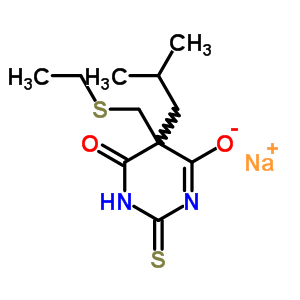 67051-09-6  sodium 5-[(ethylsulfanyl)methyl]-5-(2-methylpropyl)-6-oxo-2-thioxo-1,2,5,6-tetrahydropyrimidin-4-olate