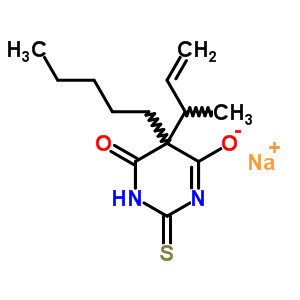 67051-52-9  sodium 5-(1-methylprop-2-en-1-yl)-6-oxo-5-pentyl-2-thioxo-1,2,5,6-tetrahydropyrimidin-4-olate