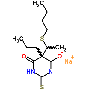 67114-20-9  sodium 5-[1-(butylsulfanyl)ethyl]-6-oxo-5-propyl-2-thioxo-1,2,5,6-tetrahydropyrimidin-4-olate