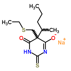 67114-25-4  sodium 5-[(ethylsulfanyl)methyl]-5-(1-methylbutyl)-6-oxo-2-thioxo-1,2,5,6-tetrahydropyrimidin-4-olate