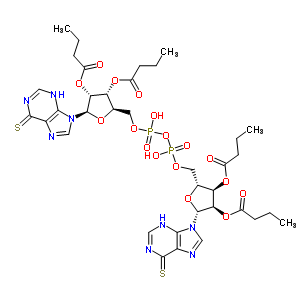 83385-96-0  [(2R,3R,4R,5R)-4-butanoyloxy-2-[[[[(2R,3R,4R,5R)-3,4-di(butanoyloxy)-5-(6-thioxo-3H-purin-9-yl)tetrahydrofuran-2-yl]methoxy-hydroxy-phosphoryl]oxy-hydroxy-phosphoryl]oxymethyl]-5-(6-thioxo-3H-purin-9-yl)tetrahydrofuran-3-yl] butanoate