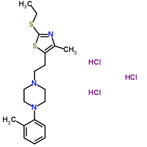 89663-37-6  1-{2-[2-(ethylsulfanyl)-4-methyl-1,3-thiazol-5-yl]ethyl}-4-(2-methylphenyl)piperazine trihydrochloride