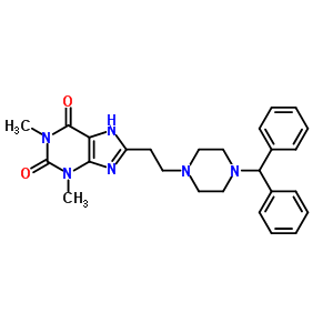 90749-33-0  8-{2-[4-(diphenylmethyl)piperazin-1-yl]ethyl}-1,3-dimethyl-3,7-dihydro-1H-purine-2,6-dione