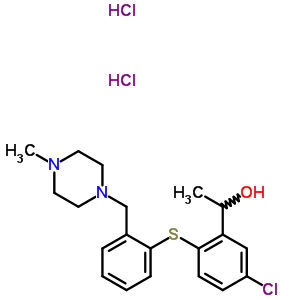 93288-37-0  1-[5-chloro-2-({2-[(4-methylpiperazin-1-yl)methyl]phenyl}sulfanyl)phenyl]ethanol dihydrochloride