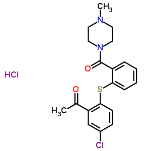 93289-05-5  1-[5-chloro-2-({2-[(4-methylpiperazin-1-yl)carbonyl]phenyl}sulfanyl)phenyl]ethanone hydrochloride