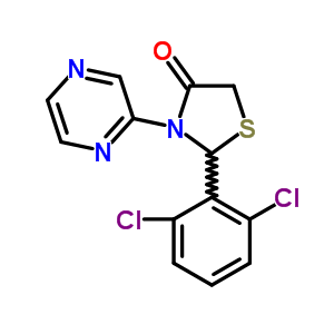 96733-49-2  2-(2,6-dichlorophenyl)-3-pyrazin-2-yl-1,3-thiazolidin-4-one