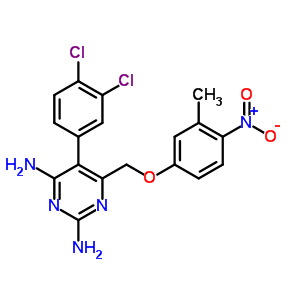 21975-82-6  5-(3,4-dichlorophenyl)-6-[(3-methyl-4-nitrophenoxy)methyl]pyrimidine-2,4-diamine