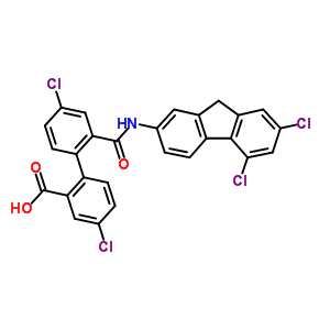 25698-57-1  4,4'-dichloro-2'-[(5,7-dichloro-9H-fluoren-2-yl)carbamoyl]biphenyl-2-carboxylic acid