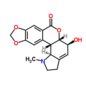 30803-79-3;477-17-8  (5S,5aS,12bS,12cS)-5-hydroxy-1-methyl-2,3,5,5a,12b,12c-hexahydro[1,3]dioxolo[6,7]isochromeno[3,4-g]indol-7(1H)-one