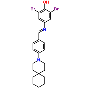 52764-72-4  4-({(E)-[4-(3-azaspiro[5.5]undec-3-yl)phenyl]methylidene}amino)-2,6-dibromophenol