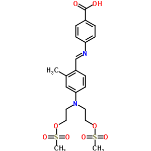 56967-03-4  4-({(E)-[4-(bis{2-[(methylsulfonyl)oxy]ethyl}amino)-2-methylphenyl]methylidene}amino)benzoic acid