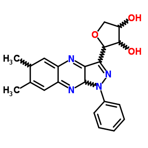 85687-01-0  2-(6,7-dimethyl-1-phenyl-6,9a-dihydro-1H-pyrazolo[3,4-b]quinoxalin-3-yl)tetrahydrofuran-3,4-diol