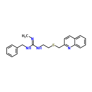 92885-53-5  1-benzyl-2-methyl-3-{2-[(quinolin-2-ylmethyl)sulfanyl]ethyl}guanidine