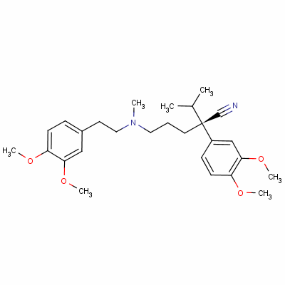 36622-29-4  (-)-3-(3,4-dimethoxyphenyl)-6-[(5,6-dimethoxyphenethyl)methylamino]hexane-3-carbonitrile