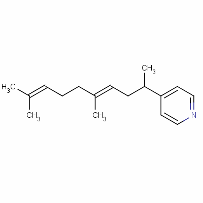 38462-26-9  (E)-4-(1,4,8-trimethyl-3,7-nonadienyl)pyridine