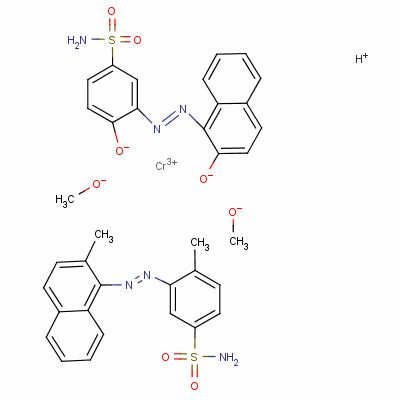 38833-00-0  hydrogen bis[1-[(5-(aminosulphonyl)-2-hydroxyphenyl)azo]2-naphtholato(2-)]chromate(1-)
