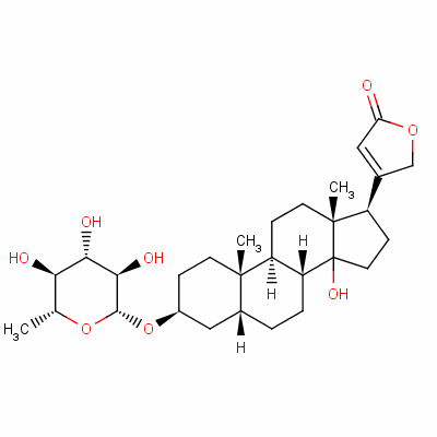 40950-57-0  (5β)-3β-[(6-deoxy-β-D-glucopyranosyl)oxy]-14-hydroxycard-20(22)-enolide