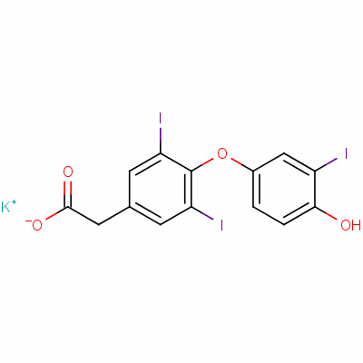 40993-15-5  potassium 4-(4-hydroxy-3-iodophenoxy)-3,5-diiodophenylacetate