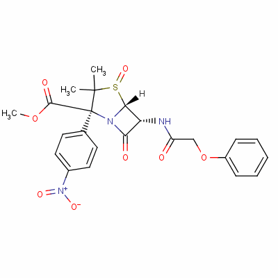 41625-65-4  (4-nitrophenyl)methyl [2S-(2α,4β,5α,6β)]-3,3-dimethyl-7-oxo-6-(phenoxyacetamido)-4-thia-1-azabicyclo[3.2.0]heptane-2-carboxylate 4-oxide