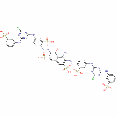 51357-74-5  4-amino-3,6-bis[[4-[[4-chloro-6-[(3-sulphophenyl)amino]-1,3,5-triazin-2-yl]amino]-2-sulphophenyl]azo]-5-hydroxynaphthalene-2,7-disulphonic acid