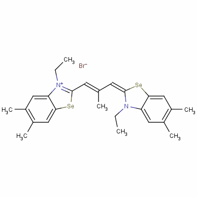 51799-69-0  3-ethyl-2-[3-(3-ethyl-5,6-dimethyl-3H-benzoselenazol-2-ylidene)-2-methylprop-1-enyl]-5,6-dimethylbenzoselenazolium bromide