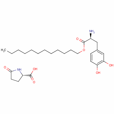53036-49-0  5-oxo-L-proline, compound with dodecyl 3-hydroxy-L-tyrosinate (1:1) 53036-49-0  5-oxo-L-proline, compound with dodecyl 3-hydroxy-L-tyrosinate (1:1)