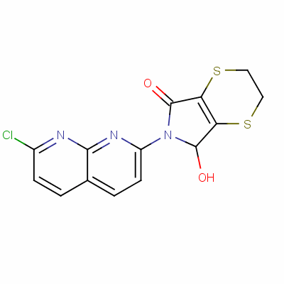 53788-25-3  6-(7-chloro-1,8-naphthyridin-2-yl)-2,3,6,7-tetrahydro-7-hydroxy-5H-1,4-dithiino[2,3-c]pyrrol-5-one