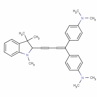 54268-90-5  4,4'-[4-(2,3-dihydro-1,3,3-trimethyl-1H-indol-2-yl)buta-1,3-dienylidene]bis[N,N-dimethylaniline]
