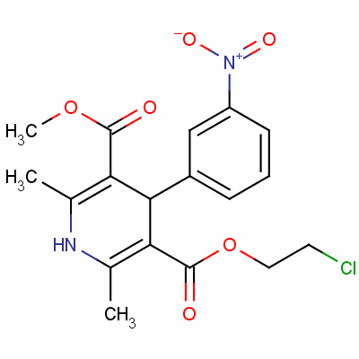 54527-89-8  2-chloroethyl methyl 1,4-dihydro-2,6-dimethyl-4-(3-nitrophenyl)pyridine-3,5-dicarboxylate