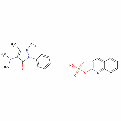 55154-38-6  4-(dimethylamino)-1,2-dihydro-1,5-dimethyl-2-phenyl-3H-pyrazol-3-one, compound with 2-quinolyl hydrogen sulphate (1:1)