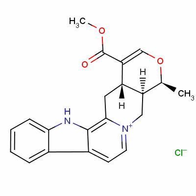 55322-91-3  (19α)-3,4,5,6,16,17-hexadehydro-16-(methoxycarbonyl)-19-methyloxayohimbanium chloride