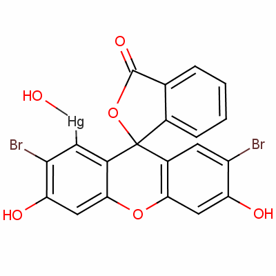55728-51-3  (2',7'-dibromo-3',6'-dihydroxy-3-oxospiro[isobenzofuran-1(3H),9'-[9H]xanthen]-4'-yl)hydroxymercury