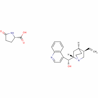 56652-27-8  5-oxo-L-proline, compound with (8α,9R)-cinchonan-9-ol (1:1) 56652-27-8  5-oxo-L-proline, compound with (8α,9R)-cinchonan-9-ol (1:1)