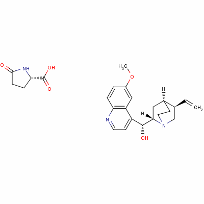 56652-31-4  5-oxo-L-proline, compound with (8α,9R)-6'-methoxycinchonan-9-ol (1:1) 56652-31-4  5-oxo-L-proline, compound with (8α,9R)-6'-methoxycinchonan-9-ol (1:1)