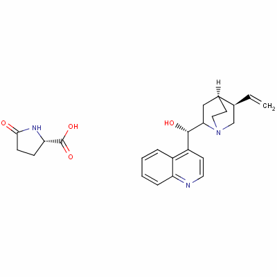 56652-33-6  5-oxo-L-proline, compound with (9S)-cinchonan-9-ol (1:1) 56652-33-6  5-oxo-L-proline, compound with (9S)-cinchonan-9-ol (1:1)