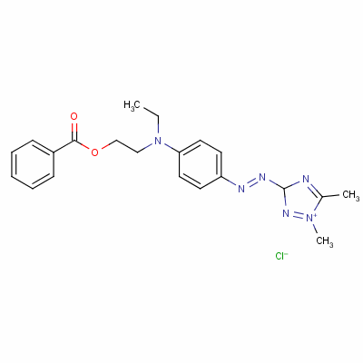 56729-05-6  3-[[4-[[2-(benzoyloxy)ethyl]ethylamino]phenyl]azo]dimethyl-1H-1,2,4-triazolium chloride