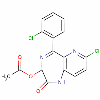 57059-34-4  3-(acetoxy)-7-chloro-5-(2-chlorophenyl)-1,3-dihydro-2H-pyrido[3,2-e]-1,4-diazepin-2-one