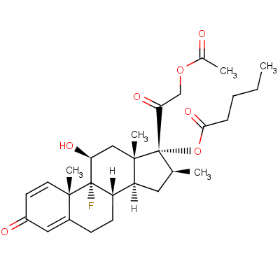 5919-89-1  9-fluoro-11β,17,21-trihydroxy-16β-methylpregna-1,4-diene-3,20-dione 21-acetate 17-valerate