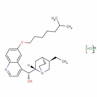 605-08-3  dicloridrato de (8α,9R)-10,11-diidro-6'-[(6-metilheptil)oxi]cinconana-9-ol