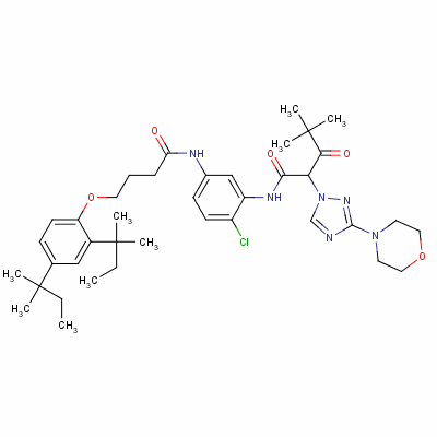 60520-30-1  N-[5-[[4-[2,4-bis(tert-pentyl)phenoxy]butyryl]amino]-2-chlorophenyl]-α-pivaloyl-3-morpholino-1H-1,2,4-triazole-1-acetamide